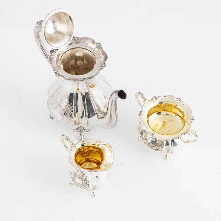 Kaffeservis, silver, tre delar, Kultakeskus, Finland, 1977-79.