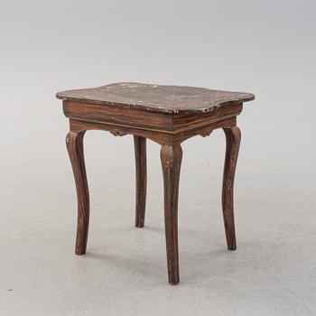 A painted pine Rococo style table, 18th Century.