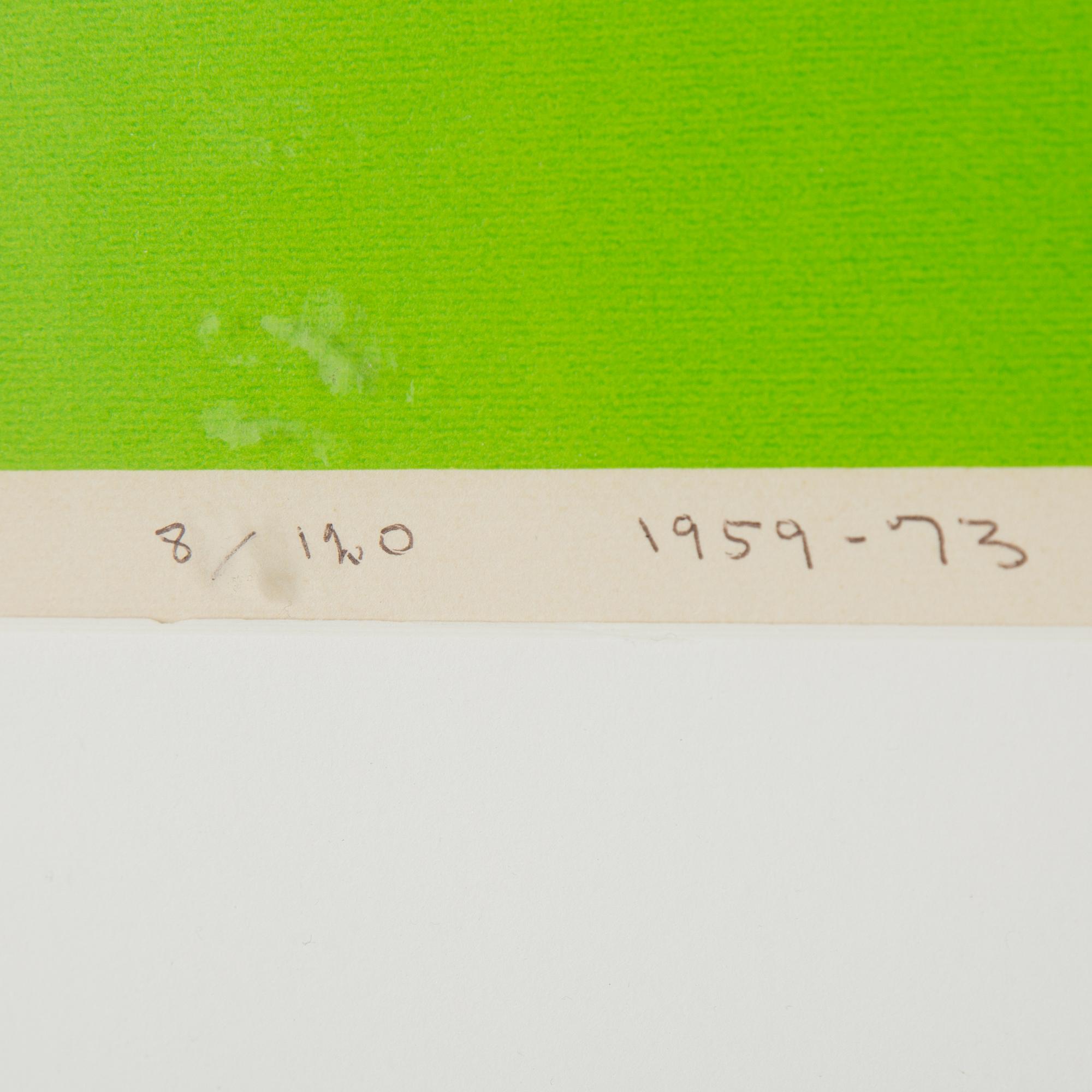 OLLE BAERTLING, färgserigrafi, signerad Baertling, daterad 1959-73 och numrerad 8/120 med kulspetspenna.