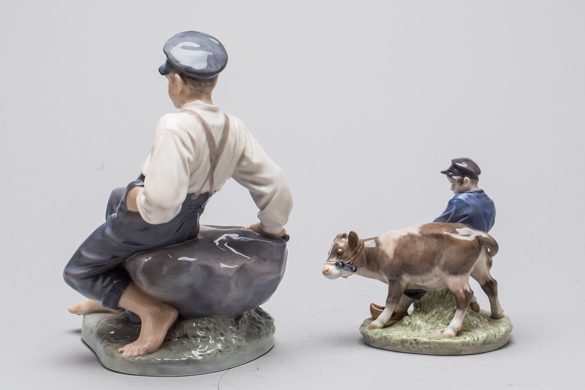 FIGURINER, 2 st. Porslin. Royal Copenhagen.