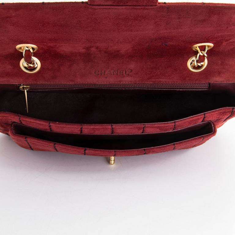 Chanel, a Suede Chocolate bar flap bag, 2000-2002.