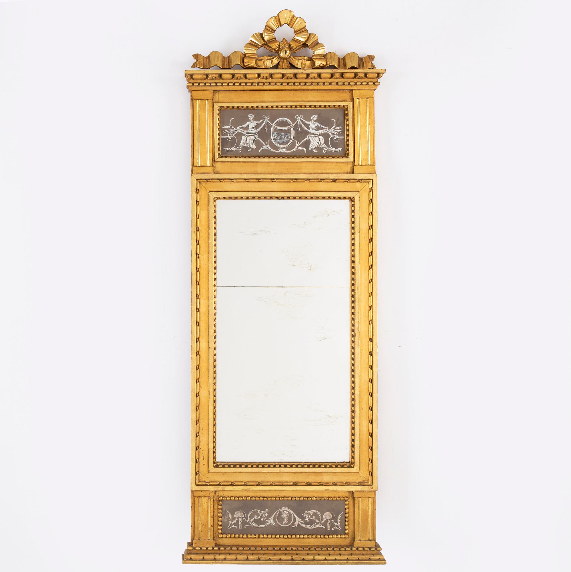 A late gustavian style mirror, first half of the 20th century.