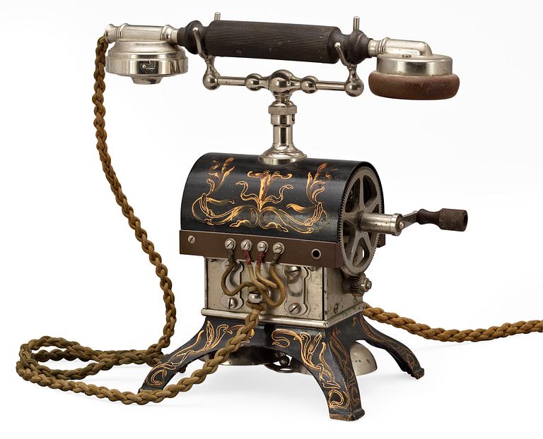 A Russian table telephone by Firma Geisler, St Petersburg, late 19th Century.