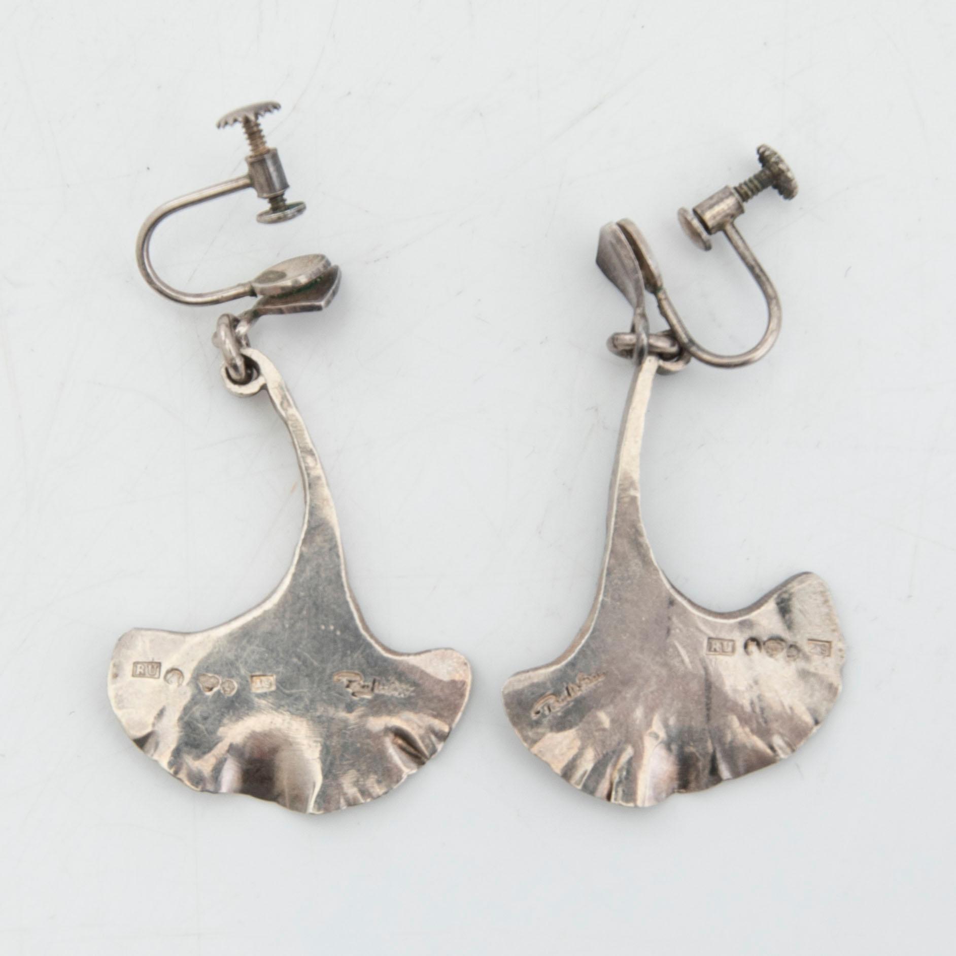 Earrings, a pair, silver, Rey Urban, Stockholm, 1972.
