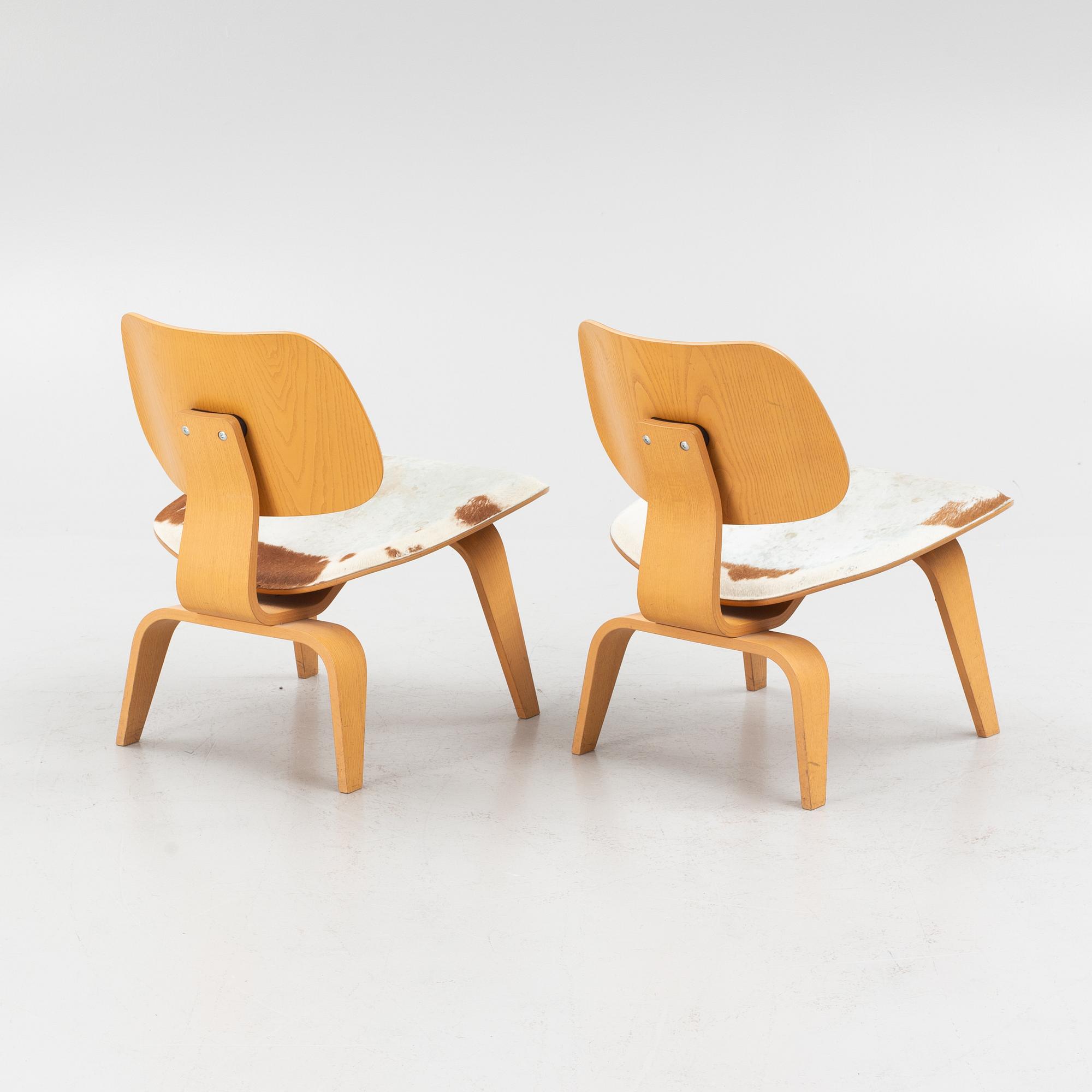 Charles & Ray Eames, stolar, ett par, "Plywood Group DWC", Vitra.