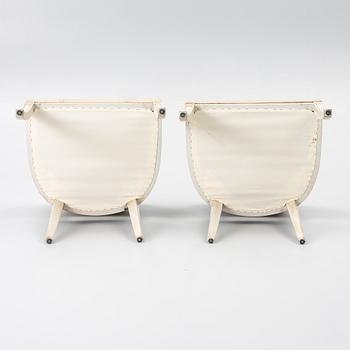 A pair of late-Gustavian style armchairs, late 20th Century.