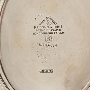 Teapot with stand and burner Mappin & Webb England silver plate mid-20th century.