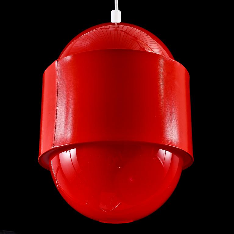 TAKLAMPOR, 3 st, "Globo ring", Uno & Östen Kristiansson, Luxus, 1970-tal. Höjd 29,5 - 50 cm.