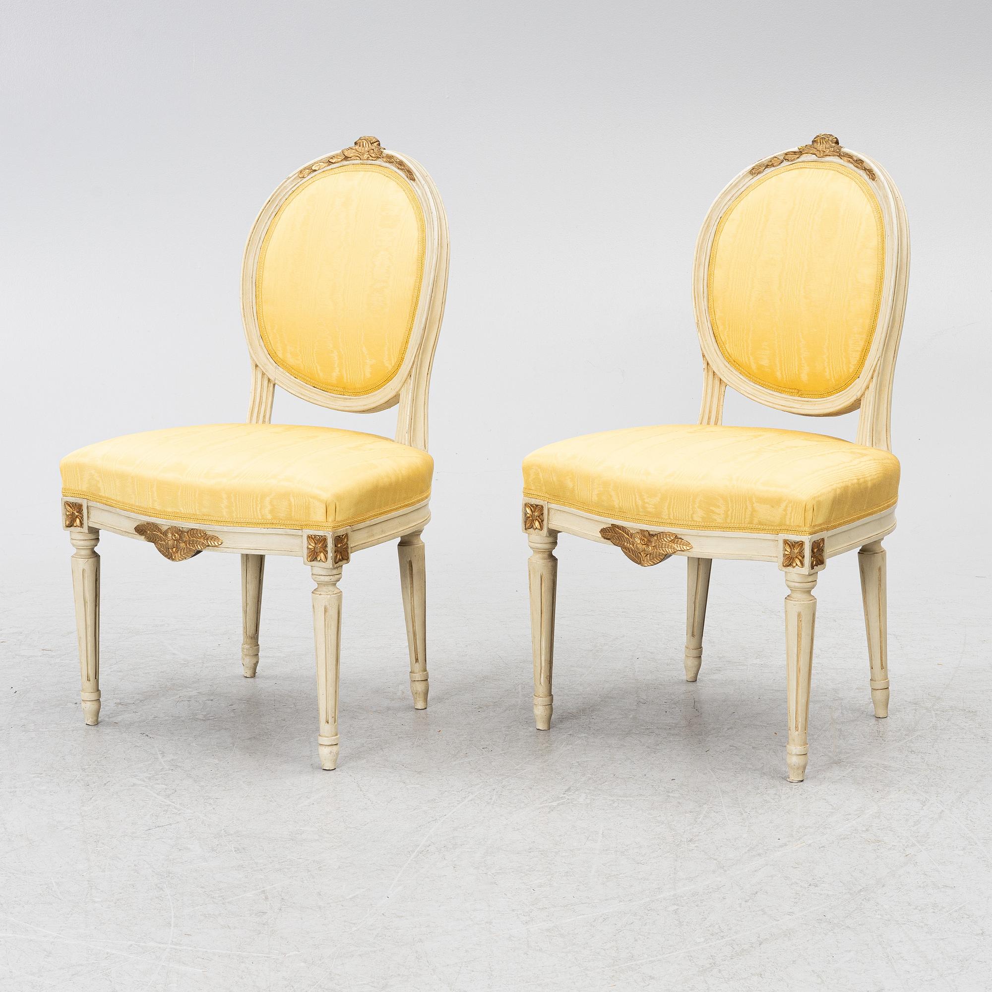 Chairs, 4 pcs, Gustavian style, around 1900.