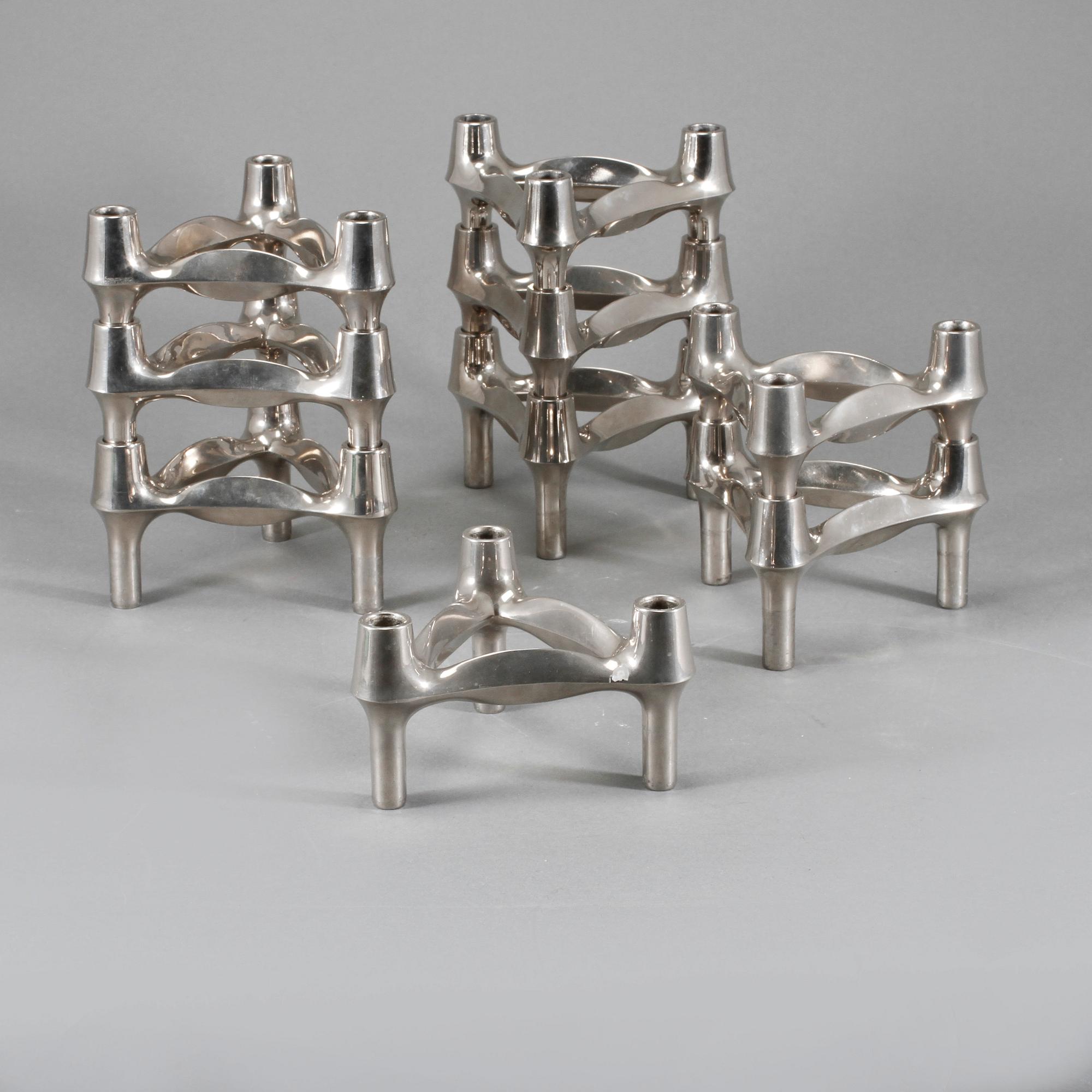 LJUSSTAKAR, 9 st, Ceasar Stoffi, Nagel, 1900-talets andra hälft.