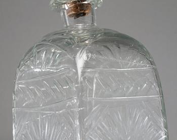 BRÄNNVINSFLASKA, glas, 1800-talets först del.