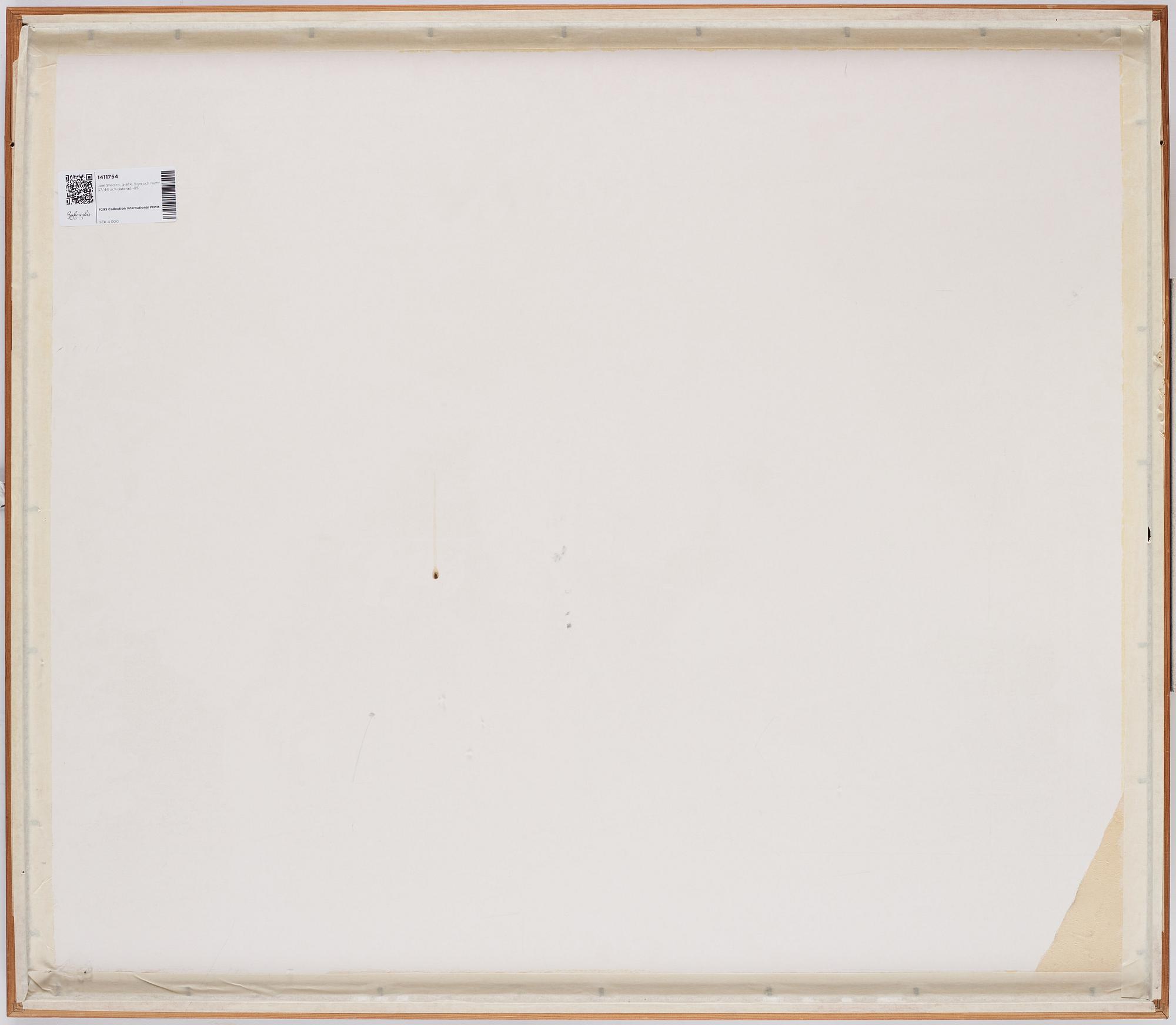 Joel Shapiro, träsnitt, 1985. Signerad och numrerad 37/44.