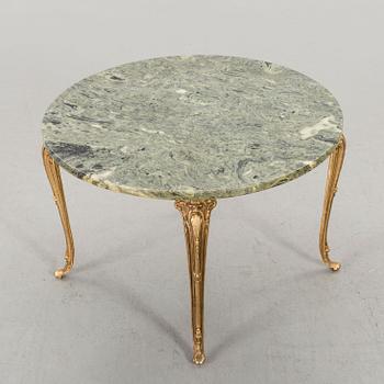 A STONE TOP SOFA TABLE.