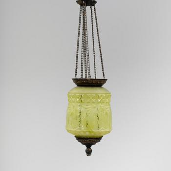 MÅNSKENSAMPEL, jugend, omkring år 1900. Höjd ca 30 cm.