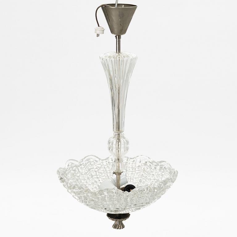 An Orrefors glass ceiling light, mid 20th Century.