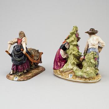 Two Italian porcelain figurines, from the first half of the 20th century.