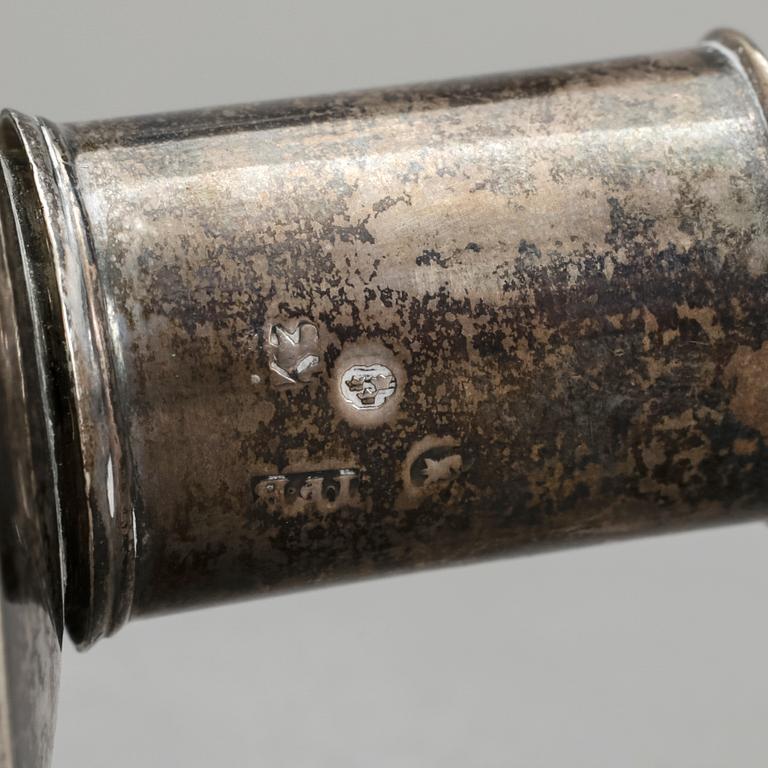 LJUSSTAKAR, ett par, Johan Fredric Björnstedt, Stockholm 1816. Silver.