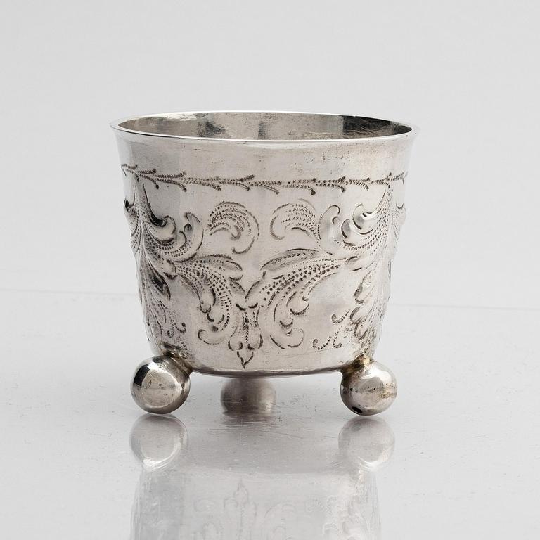 Berendt Möller, bägare, silver, Stockholm 1695. Barock.