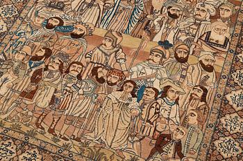 Matta, antik, Kirman Laver "Mashahir" (Världens härskare), ca 230 x 143 cm.