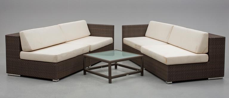 TRÄDGÅRDSMÖBLEMANG, 7 delar, bla "Lounge", Frank Ligthart, Dedon.
