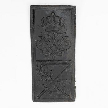 A stove plate, Denmark, 1711.