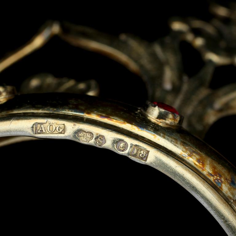 BRUDKRONA, förgyllt silver, Albin Öijving, Gävle/Stockholm, 1935. Vikt ca108,9g.