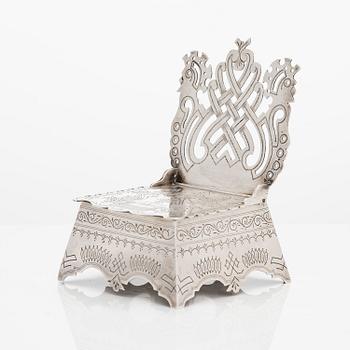 Wilhelm Porthan, saltstol, silver, Viborg 1902.