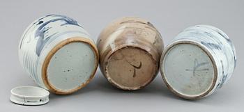 BOJANER, 3 st, porslin, Kina, 1800-tal.