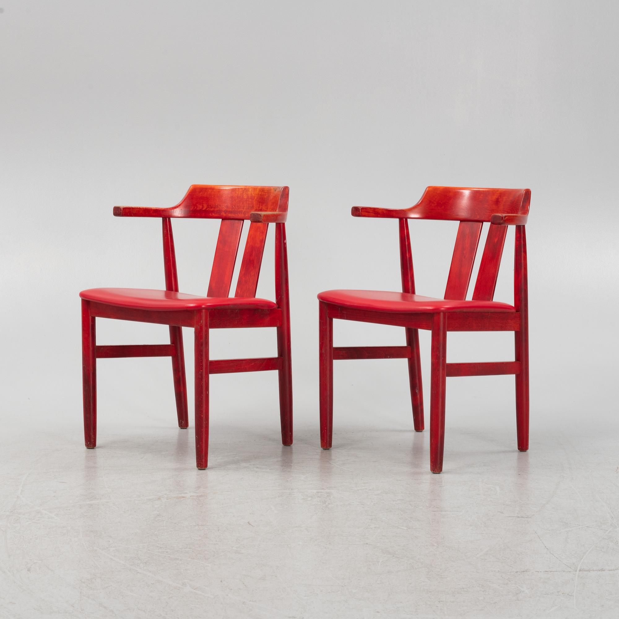 A set of eight armchairs, from Gemla, dated 1981.