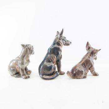 Jens Peter Dahl-Jensen, figurines 3 pcs Denmark porcelain.