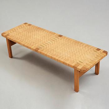 Børge Mogensen, a model 272 oak and rattan bench, Fredericia Denmark 1950-60's.