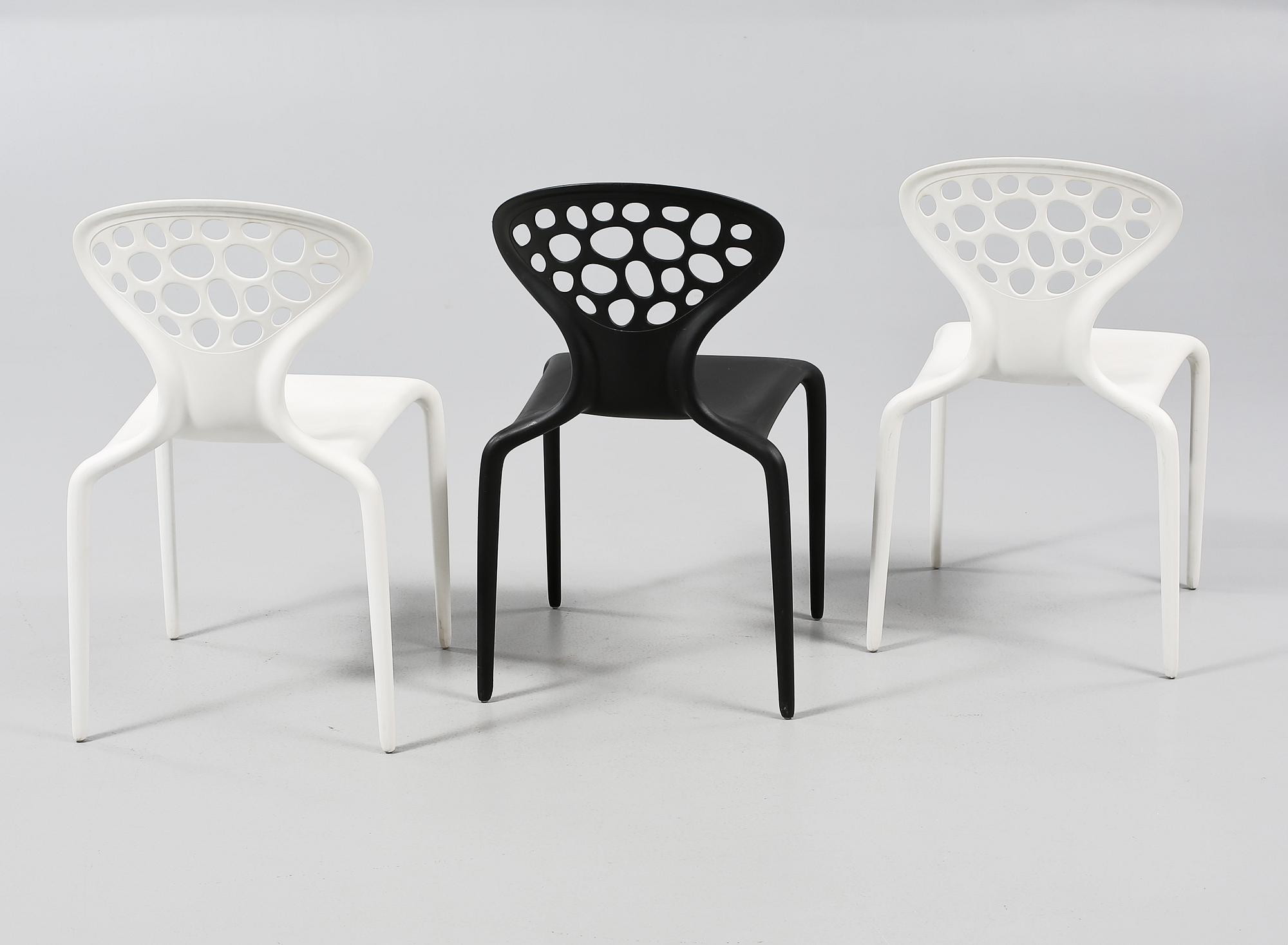 STOLAR, 3 st, "Supernatural", Ross Lovegrove, Moroso, Italien, omkring år 2000.