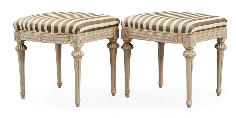 A pair of late 18th Century Gustavian stools.