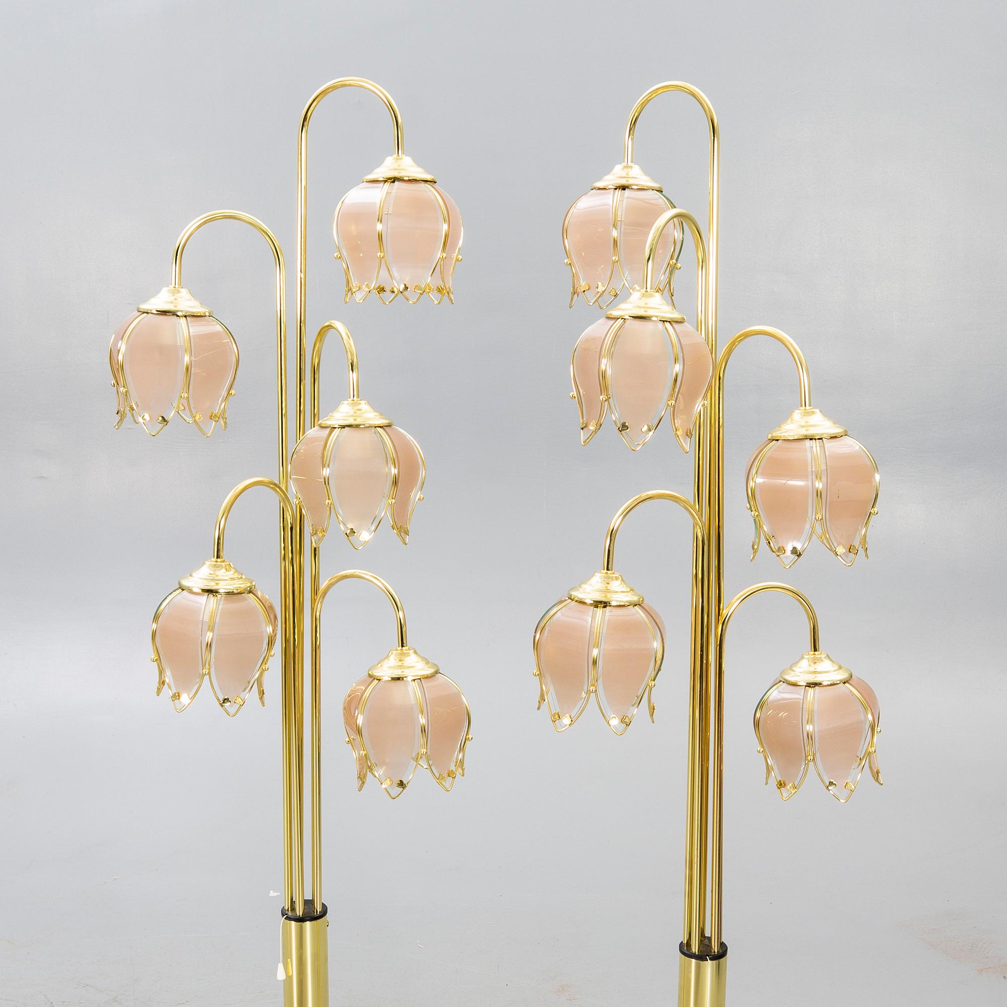 Golvlampor, ett par, Cottex, 1900-talets senare del.