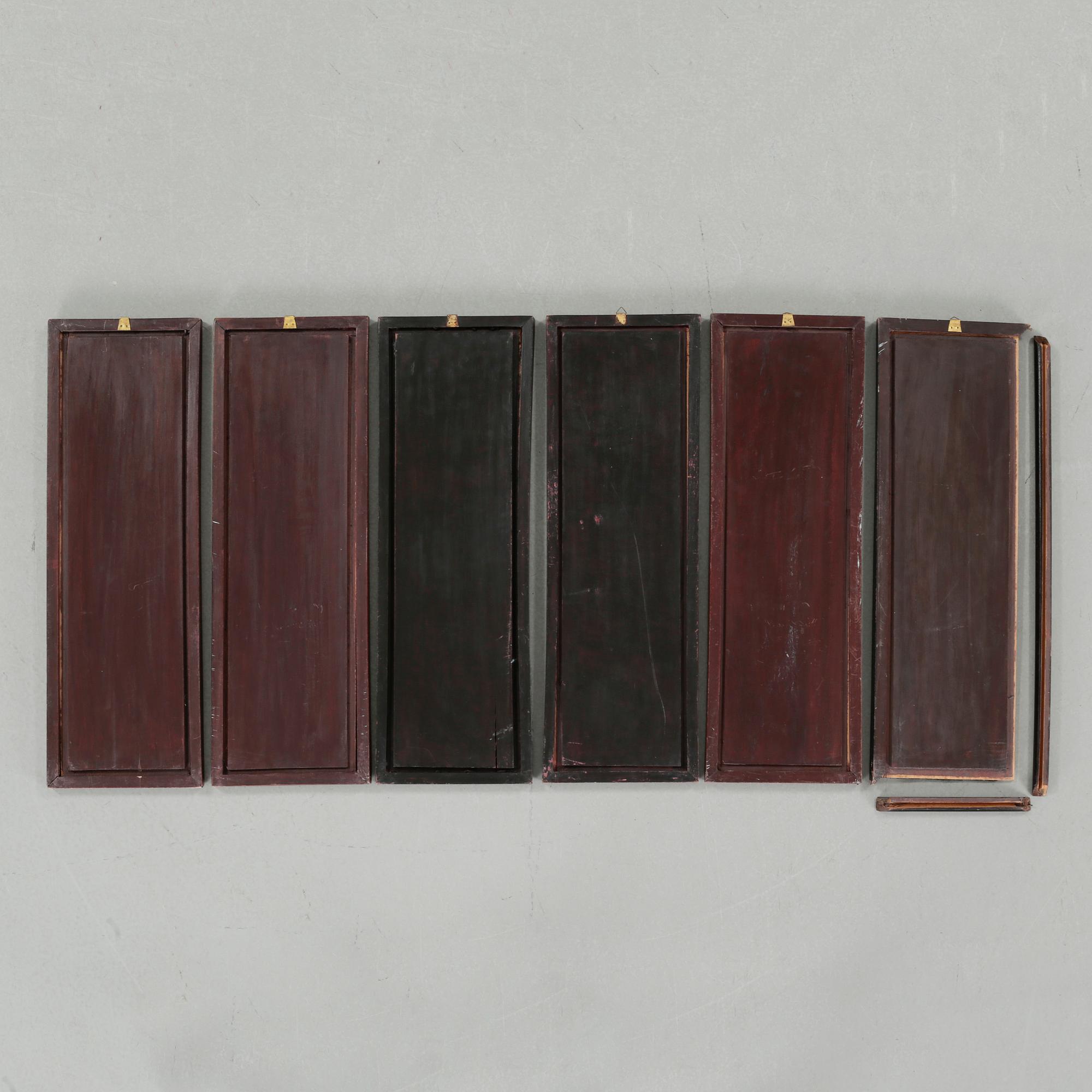 Six wall plaques from China, first half of the 20th century.