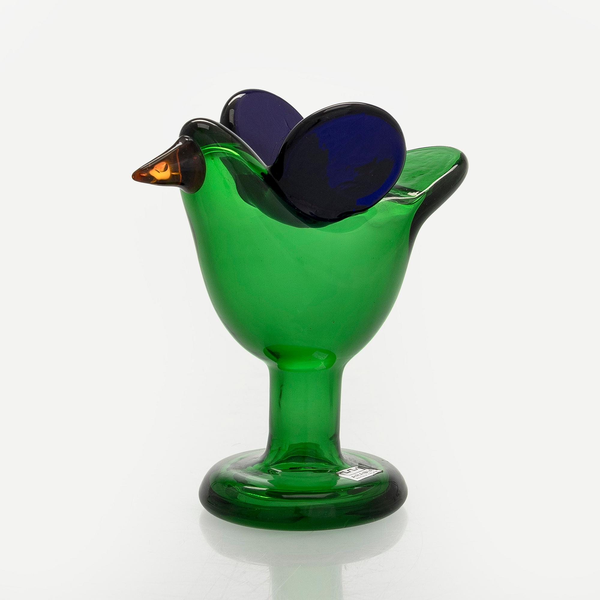 Oiva Toikka, A glass bird, "Flycatcher" signed Oiva Toikka Nuutajärvi Notsjö.