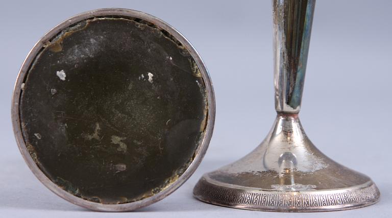 LJUSSTAKAR, ett par, silver, GAB, Stockholm, 1963.