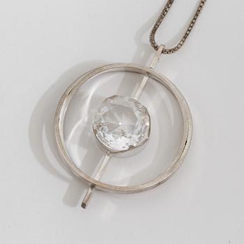 A rock crystal pendant by Waldemar Jonsson, Skara, 1974.