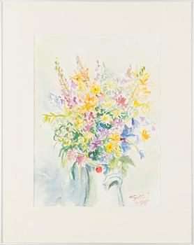 Kylli Koski, watercolour, signed and dated -88.