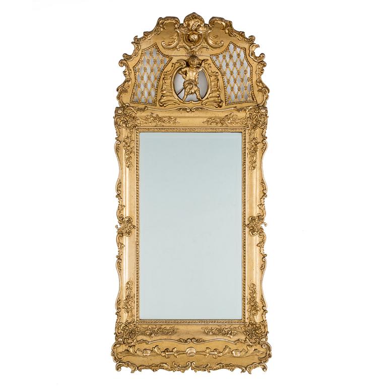 A mirror and console table, second half 20th century.