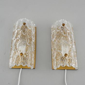 A pair of wall lamps by Carl Fagerlund for Orrefors, second half of the 20th century.