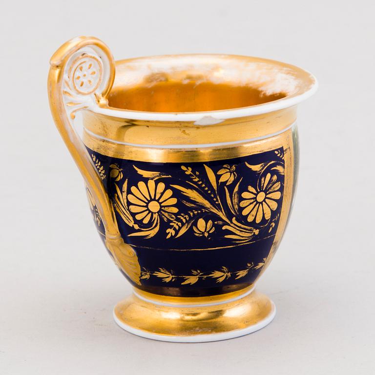 COFFEE CUP, porcelain, Gardner, Russia mid 19th century.