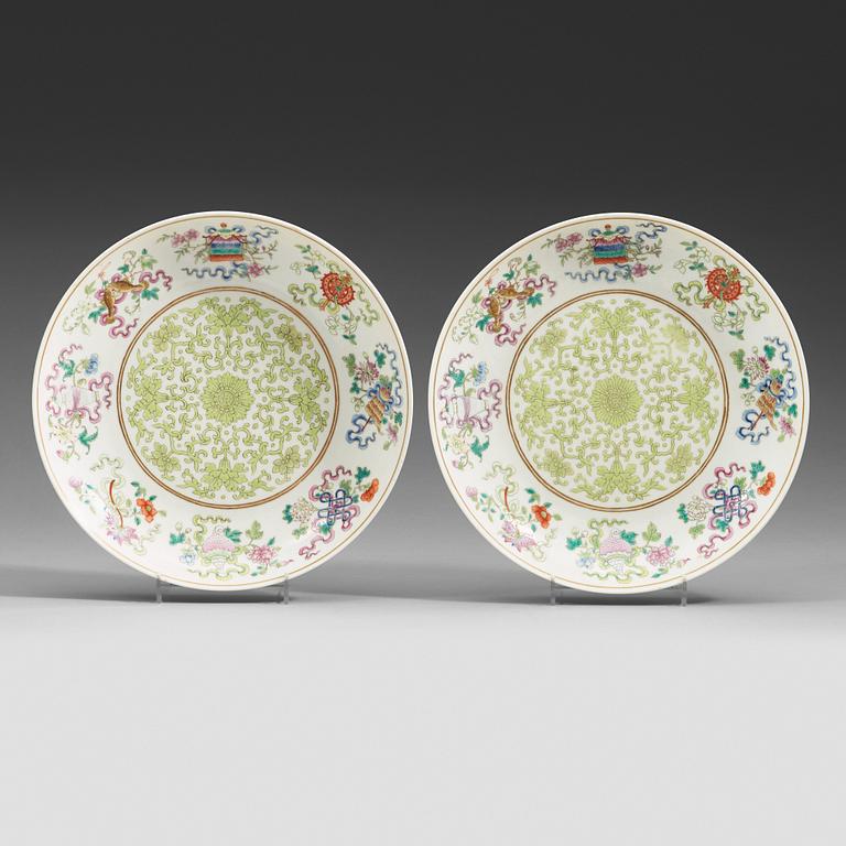 Two dishes, presumably Republic with Daoguangs seal mark (1912-1949).