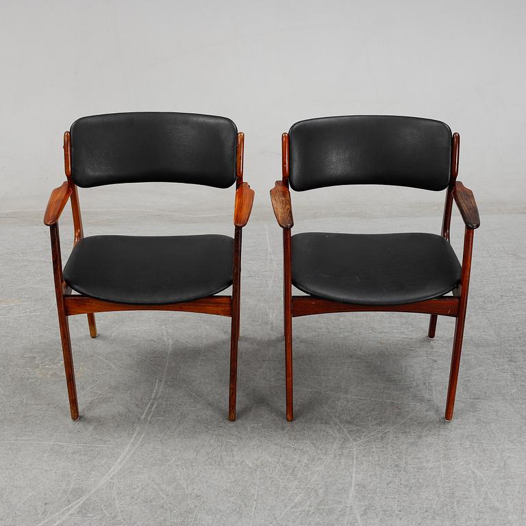 Eight rosewood armchairs by Erik Buch for Oddense Maskinsnedkeri A-S.