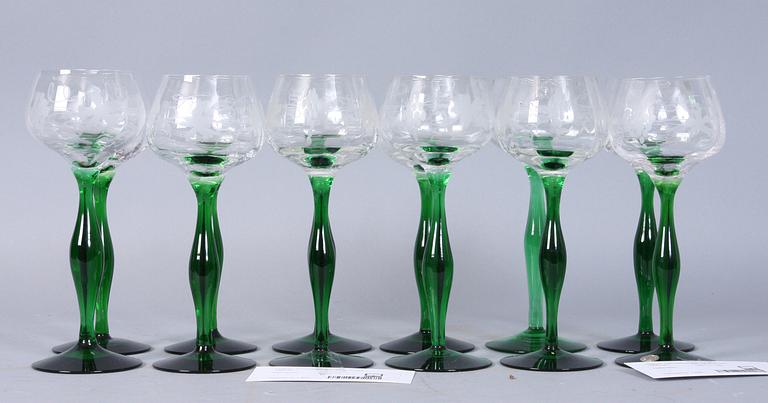 VITVINSGLAS, 12 st, Kosta, 1900-tal.