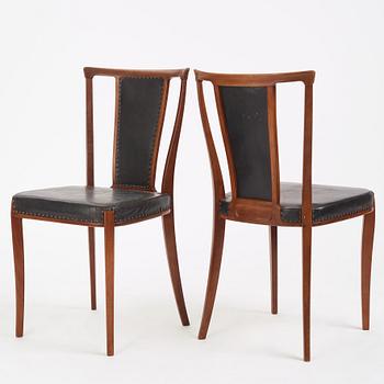 Carl-Axel Acking, a set of eight mahogany chairs, executed by Torsten Scholllin for the Stockholm Association of Crafts, 1950s.