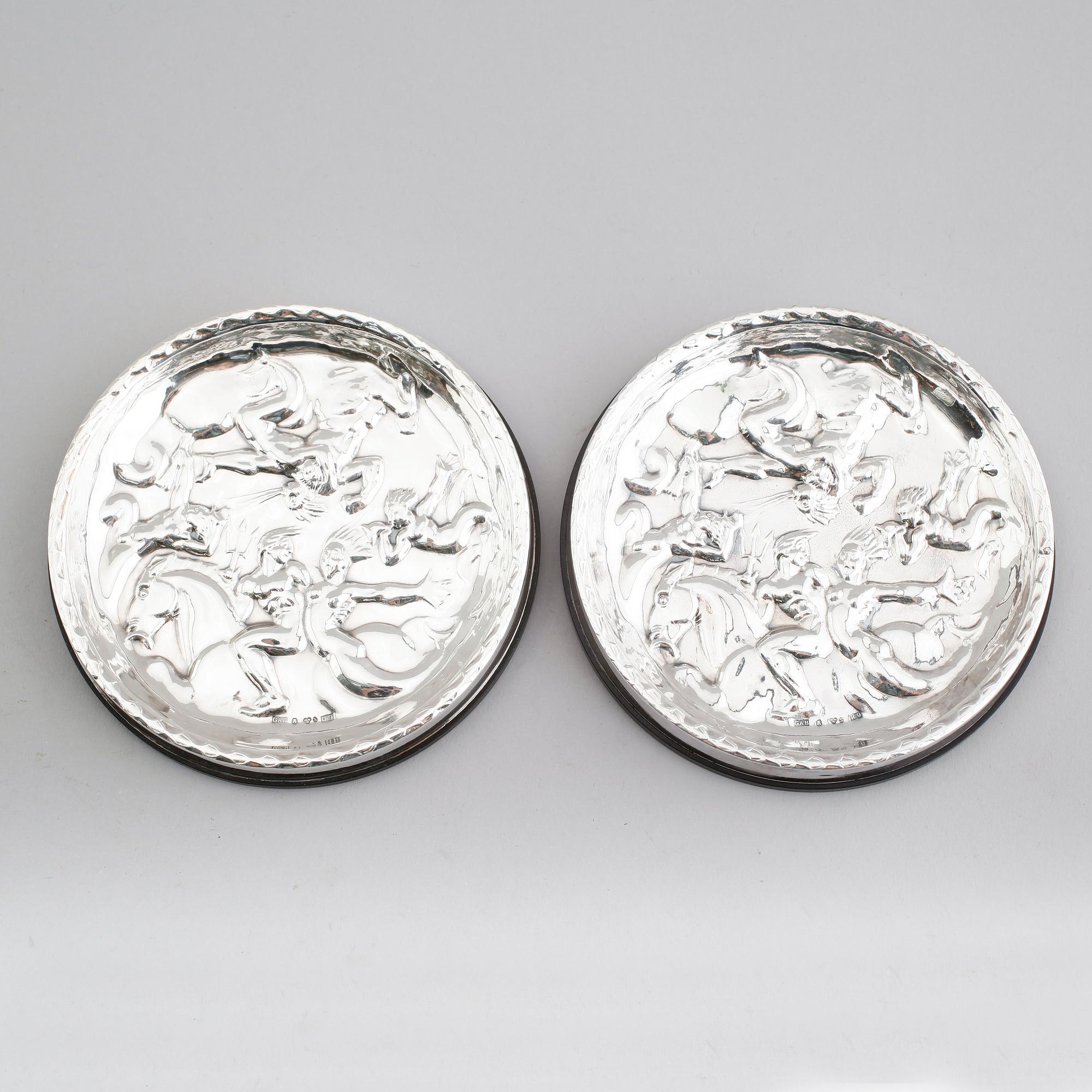 ASKFAT, 2 st, silver, GAB, Stockholm 1964 samt 1967.