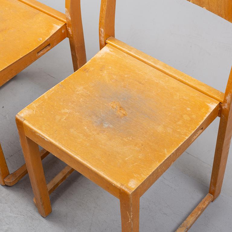 Six birch chairs by Sven Markelius, mid 20th Century.