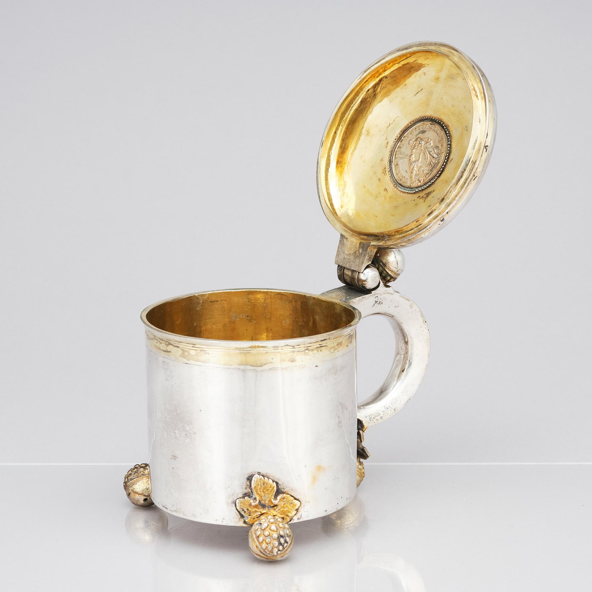 A Swedish 17th century parcel-gilt tankard, mark of Henrik Möller the elder, Stockholm (1645-1690) before 1689.