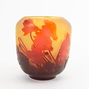 Emile Gallé, a signed glass vase.